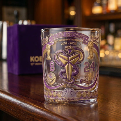 Kobe Bryant 10-Year Retirement Whiskey Glass