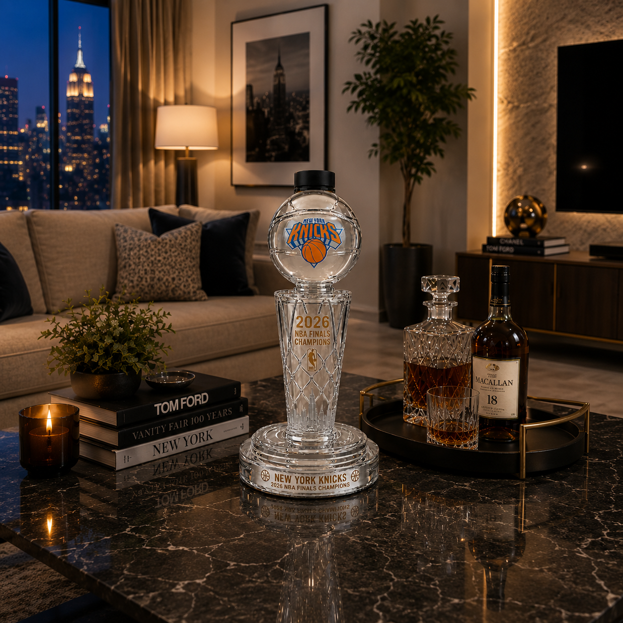 NY Knicks 2026 NBA Finals Champions Decanter