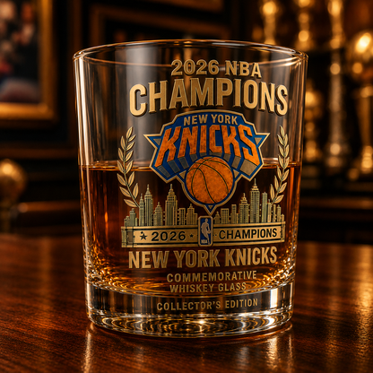 New York Knicks 2026 Champions Commemorative Whiskey Glass