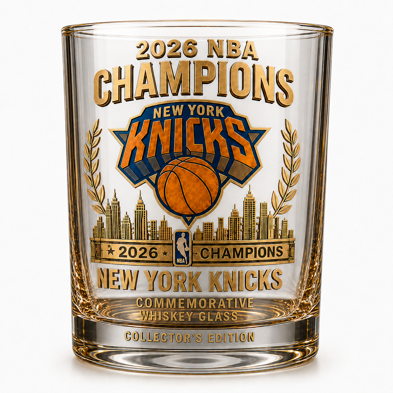 New York Knicks 2026 Champions Commemorative Whiskey Glass